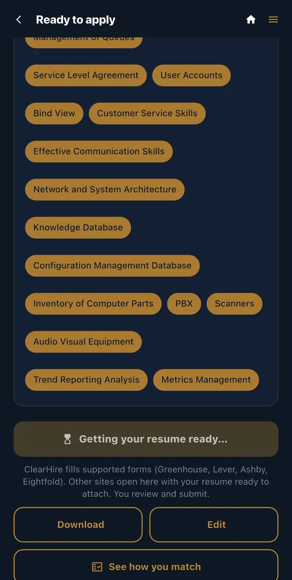 Apply Assist showing the application forms it supports.